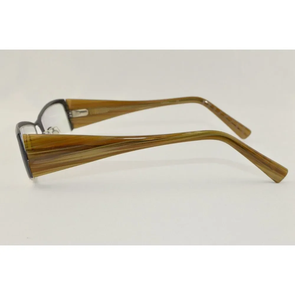New Carmen Marc Valvo Eyewear Rx Frame Carina Sz: 51-18-135 Color:‎ Black Amber